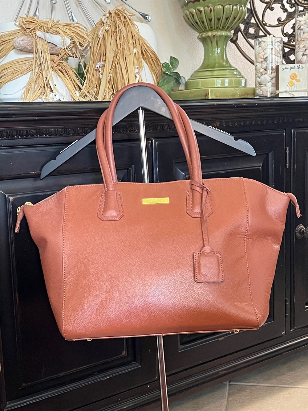 Cognac Leather Satchel - The Bag ThatHolds it All 👜